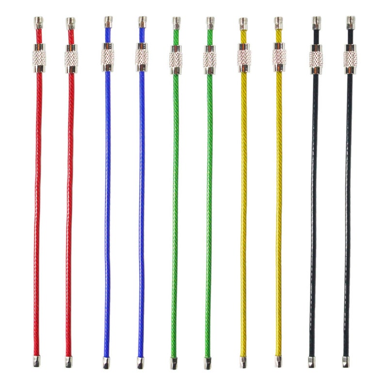 Millennial Essentials 20pack Colored Nylon Coated Stainless Steel Wire Keychains 2mm 6.3 Inches Aircraft Cable Key Ring Loops for Hanging Luggage Tags or ID Tags (Assorted 20 Pack) - Image 1